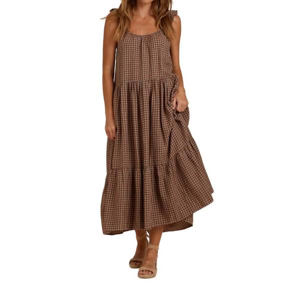 RYLEE + CRU Dresses & Skirts - NEW RYLEE + CRU abbie tiered dress in chocolate